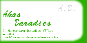 akos daradics business card